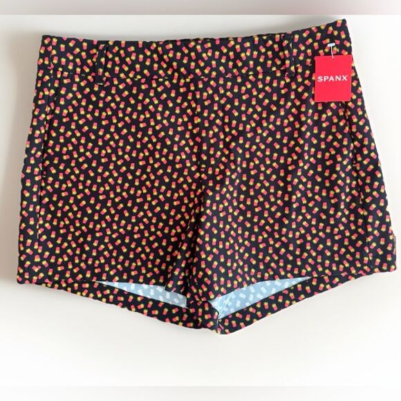 SPANX Fry Days Sunshine 4" Shorts-Size Medium in Black French Fries Print NWT - Picture 1 of 7